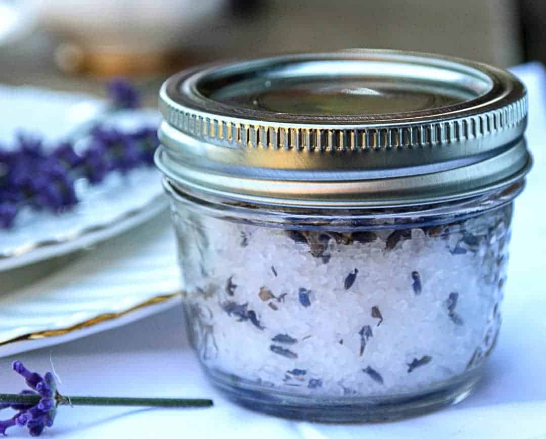 A jar of lavender sugar