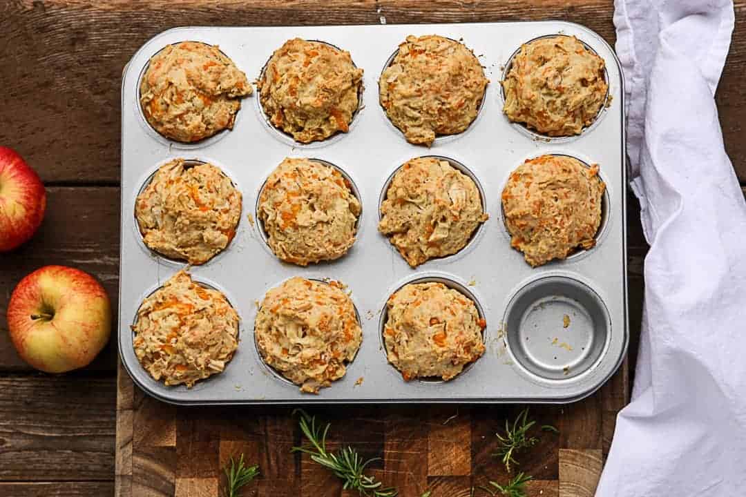 Apple Cheddar Muffins with Rosemary