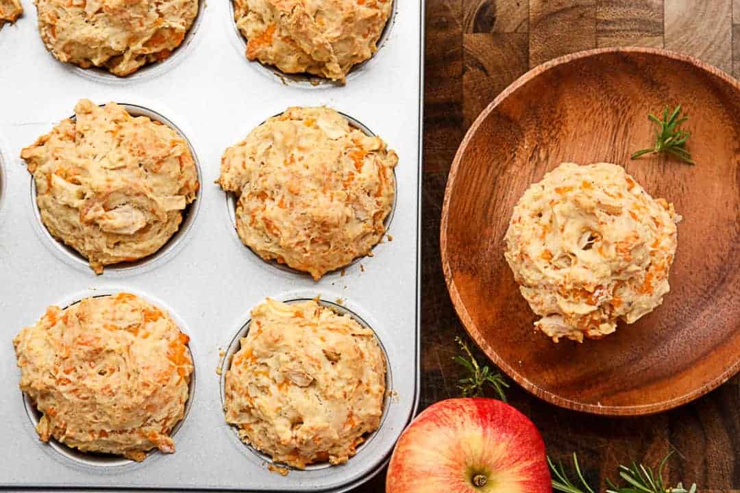 Apple Cheddar Muffins with Rosemary