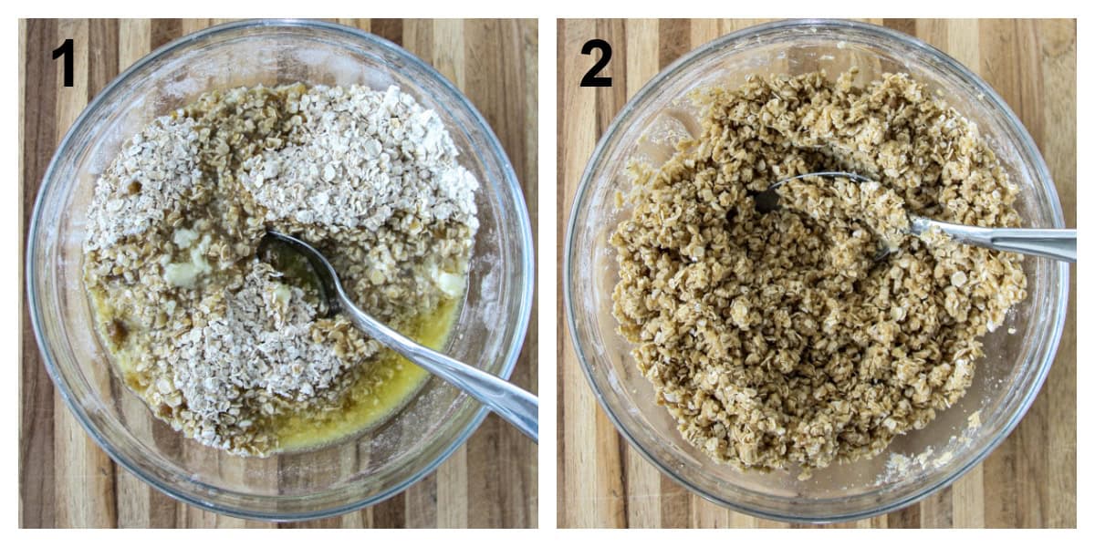 Steps one and two of the recipe process.