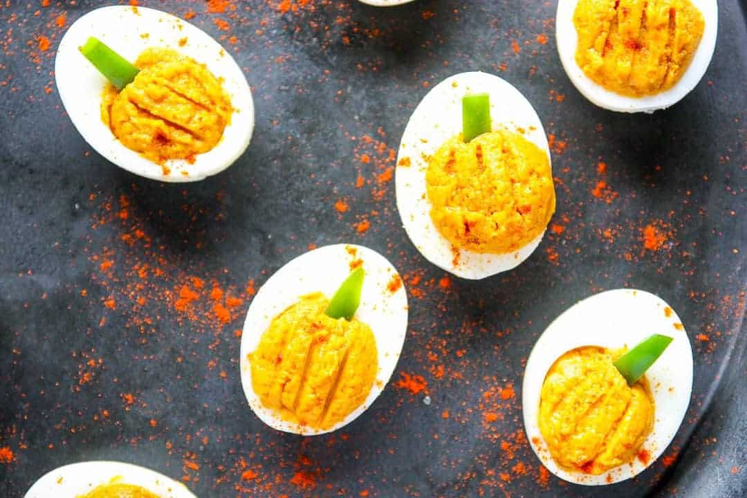 Pumpkin Halloween Deviled Eggs