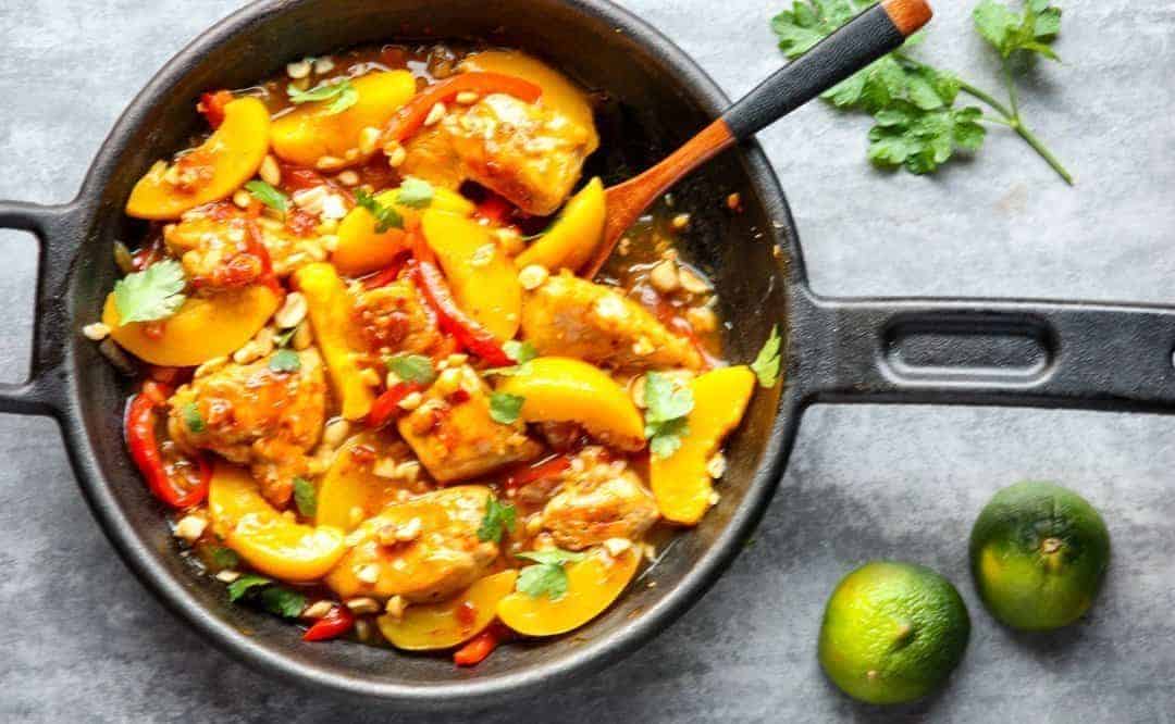 Thai Peach Chicken Easy Skillet Chicken Recipe The Food Blog