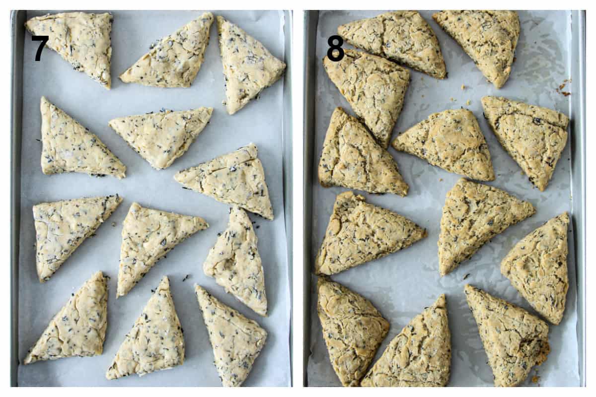 Steps seven and eight of the recipe process.