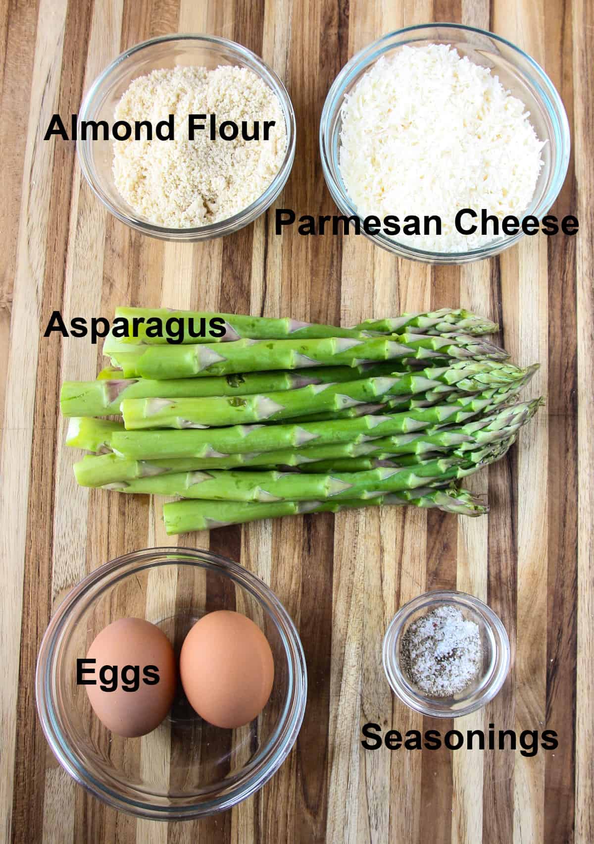 Ingredients to make the recipe on a wooden board.