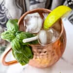 An Irish mule cocktail in a copper mug.