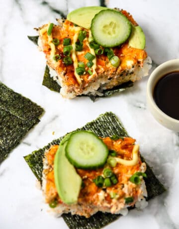 Spicy Salmon Sushi Bake - The Food Blog