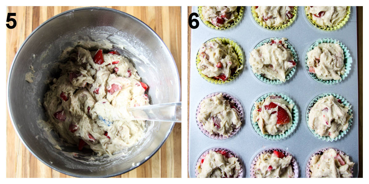 Steps 5 and 6 of the recipe process.