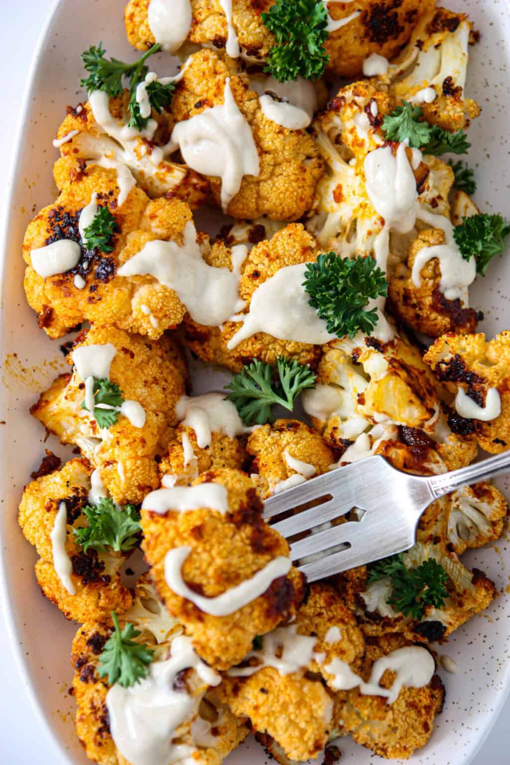 Roasted Cauliflower with Tahini - The Food Blog