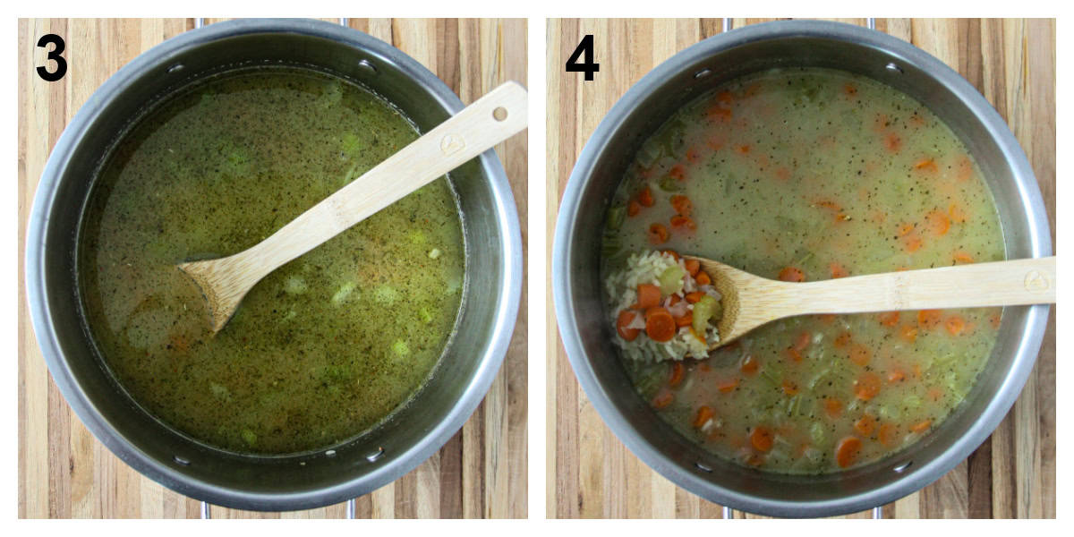 Process photos for the next two steps in the recipe process.